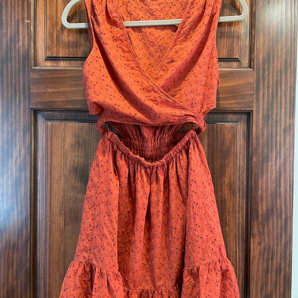 Zara Eyelet Mini-Dress with Cutouts - Picture 7 of 8